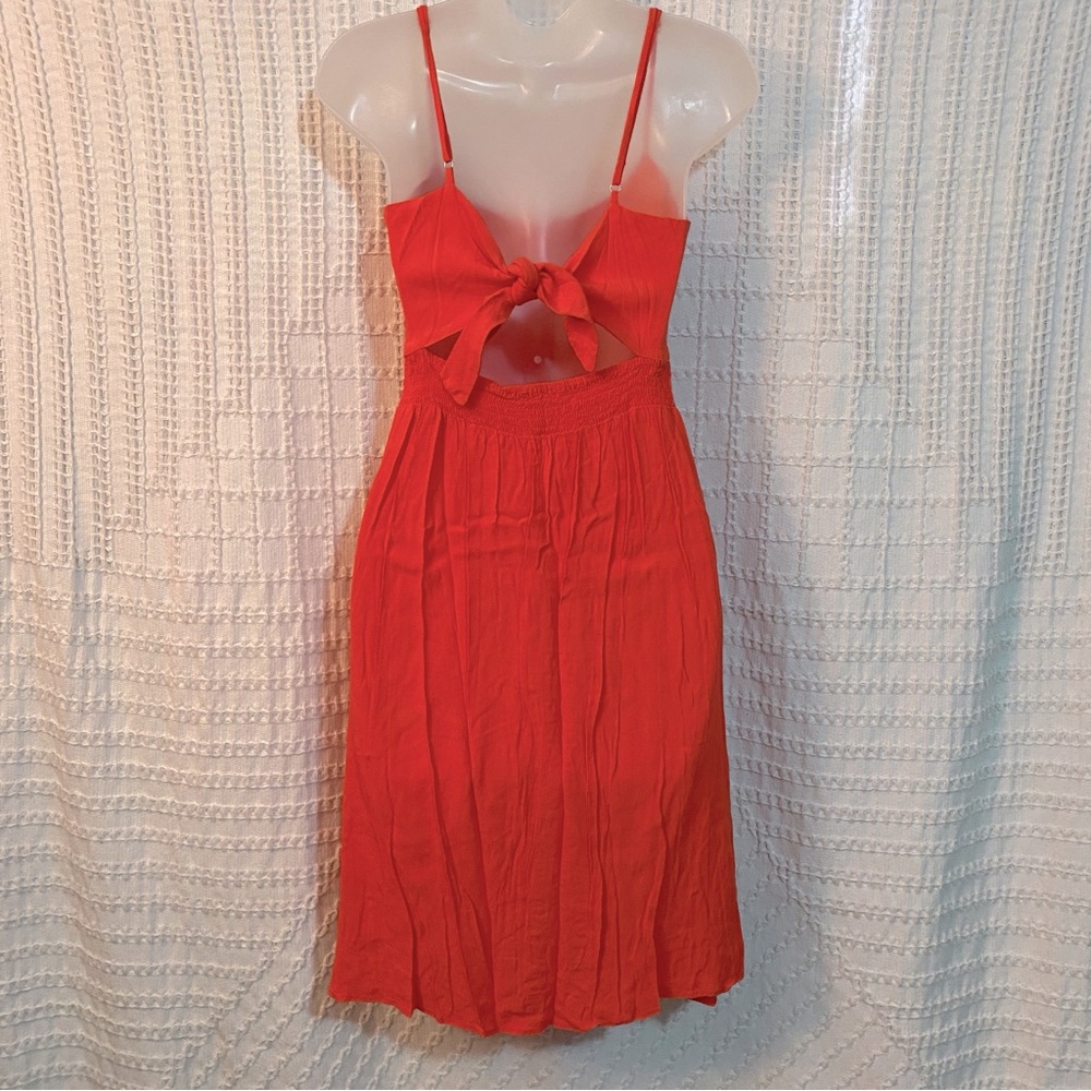 Forever 21 Coral/Orange Button-Down Sundress, Size Small - Picture 3 of 4